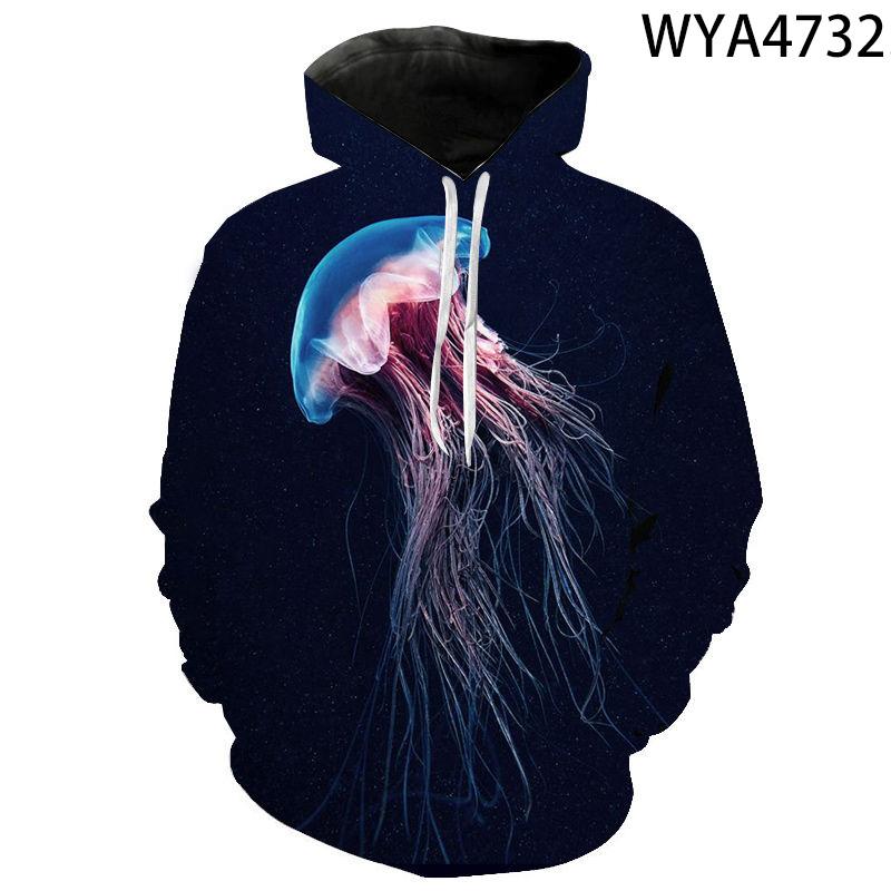Men Women Children Jellyfish Sweatshirts Hoodies 3D Printed Streetwear Cool Boy Girl Kids Pullover Long Sleeve Fashion Jacket