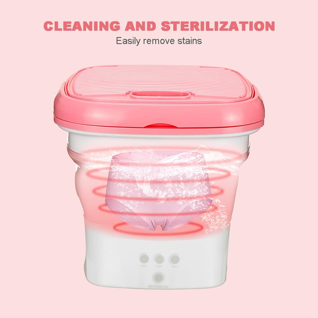 220V Travel Laundry Washer with Rotary Dryer For Clothing Underwear Shoes Washer Mini Folding Portable Washing Machine