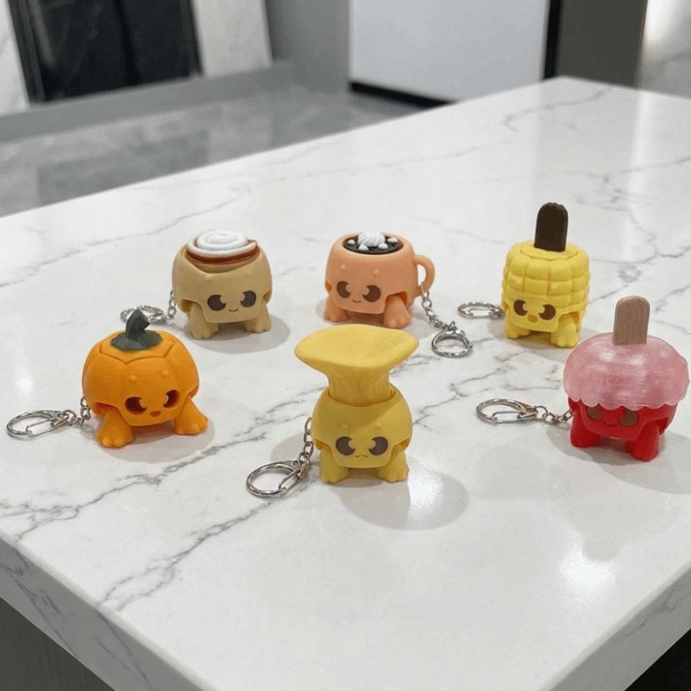 Funny Foods Clicker Key Chain Simulation Sensory Clicker Toys Fidget Clicker Kids Birthday Party