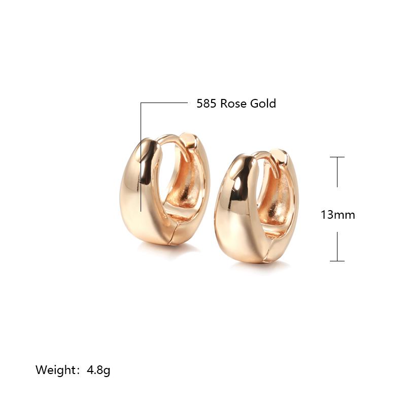 Fashion Glossy Dangle Earrings  Rose Gold Simple Earrings For Women High Quality Daily Fine Jewelry