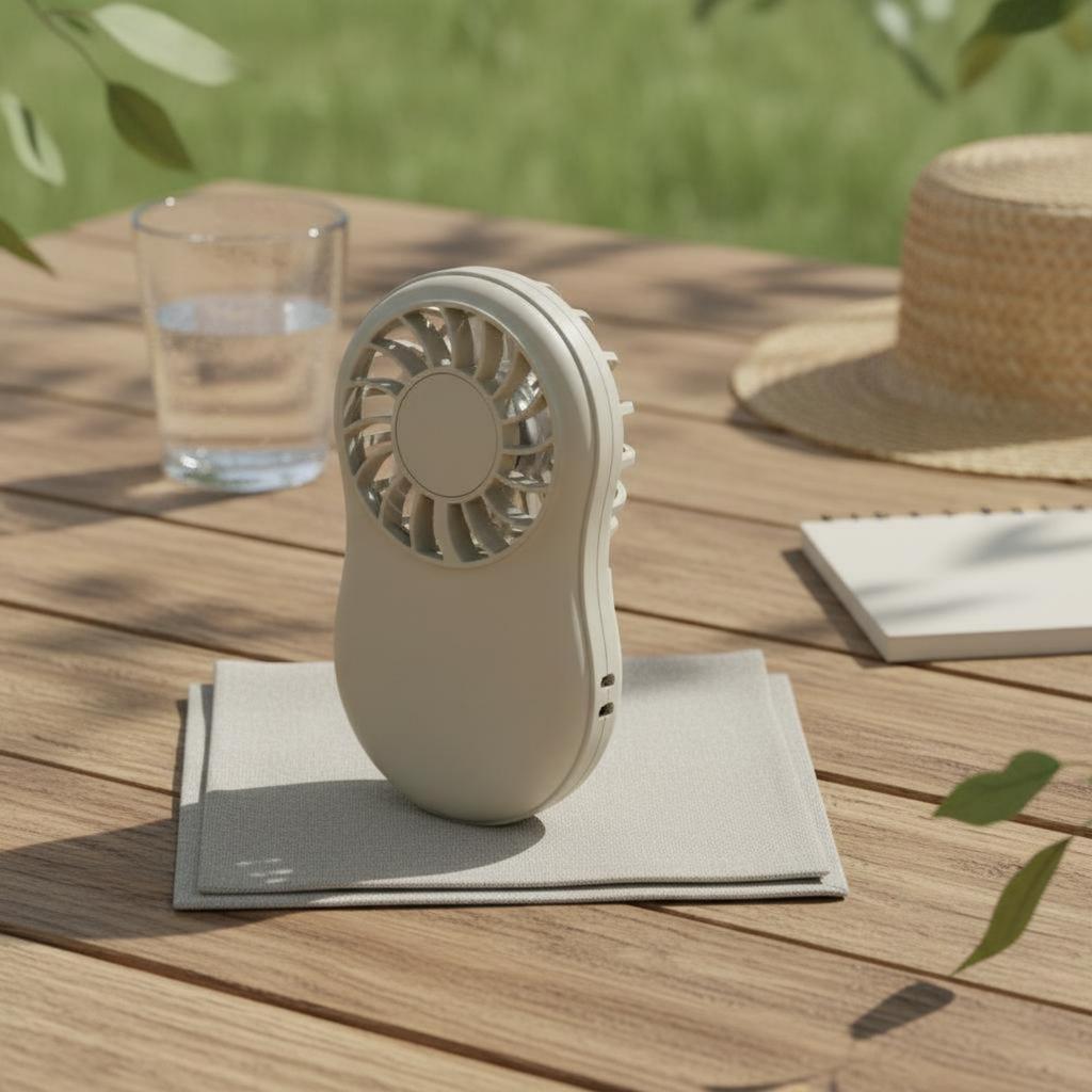 Mini Handheld Fan 5 Speed Settings Charging Port Battery-Operated Fan Lightweight Fast Charging for Travelers, Outdoor, Travel