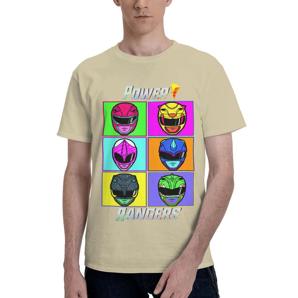 Power Rangers Pop Art Warhol Portrait Box Up Unisexs TShirt Clothes Hipster Tees Short Sleeve Fugees 100 Cotton