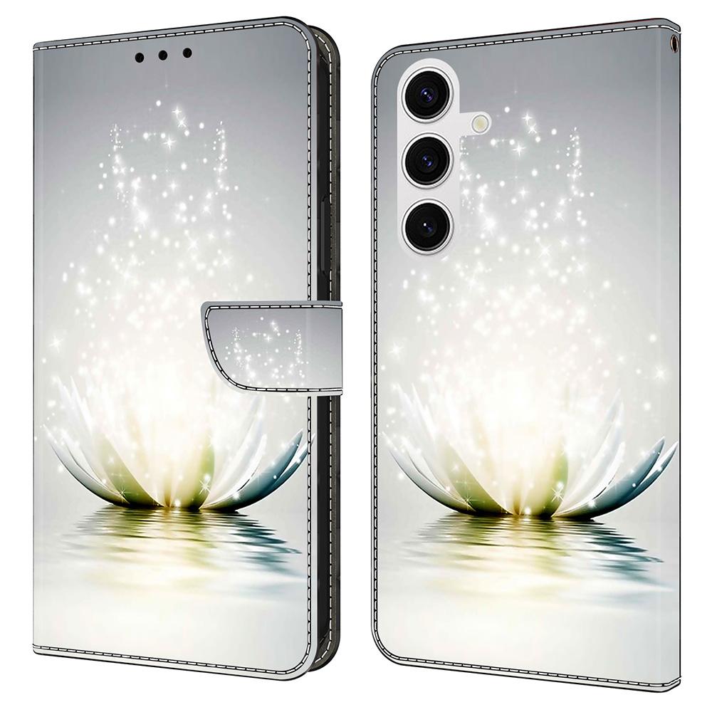 

Чехол для Samsung Galaxy S24 FE с 3D-узором, из искусственной кожи, кошелек, чехол для телефона с подставкой Lotus