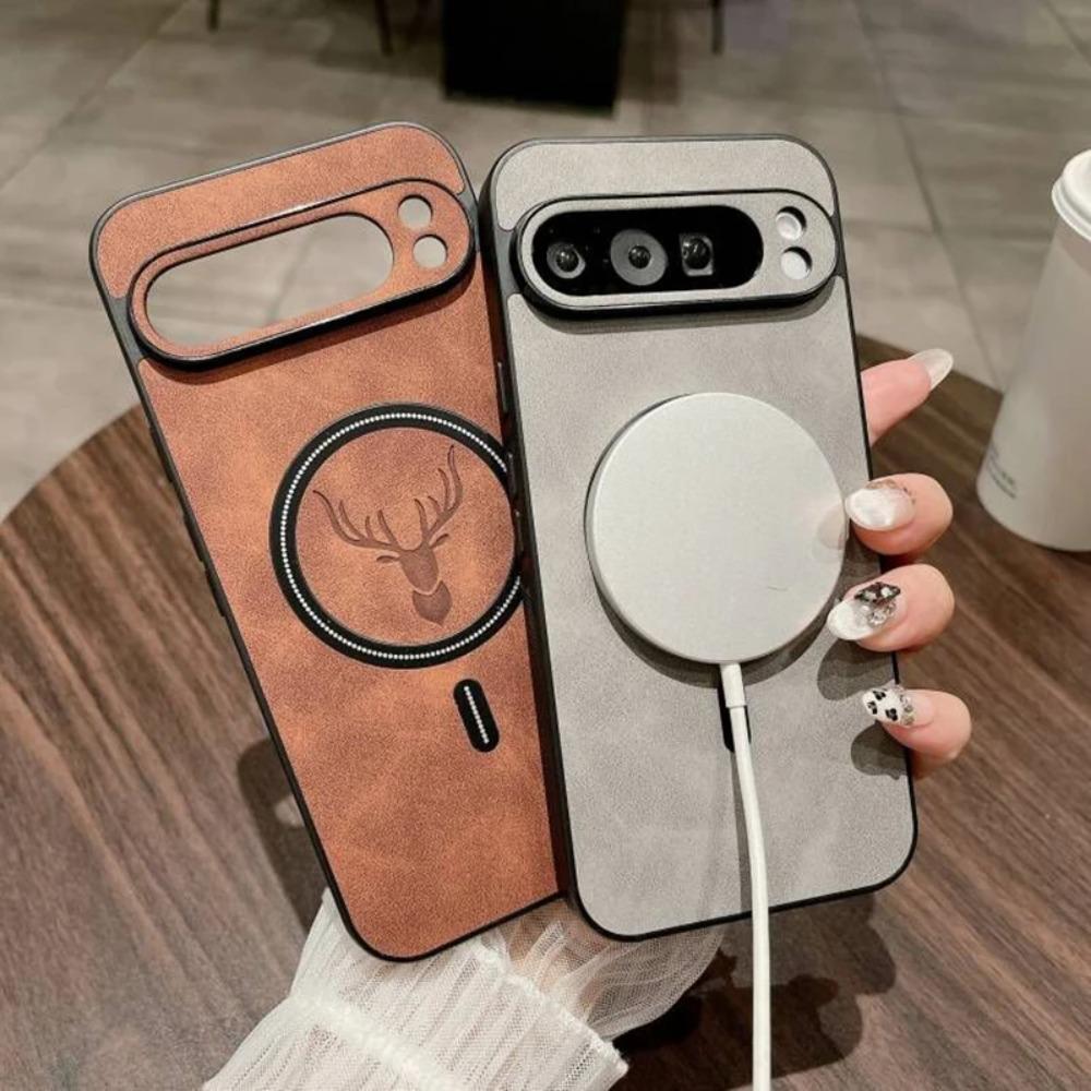 Luxus-Leder-Magsafe-Hülle für Google Pixel 9A 10 9 Pro XL 8 7 Pro 8A 7A Magnetische Kabellose Lade-Rüstung Stoßfeste Abdeckung