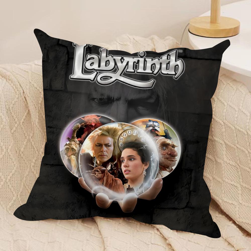 Fantasy Film LLabyrinth Cushion Cover Silky Short Plush Invisible Zipper Dustproof Sofa Pillow Case for Home Decor