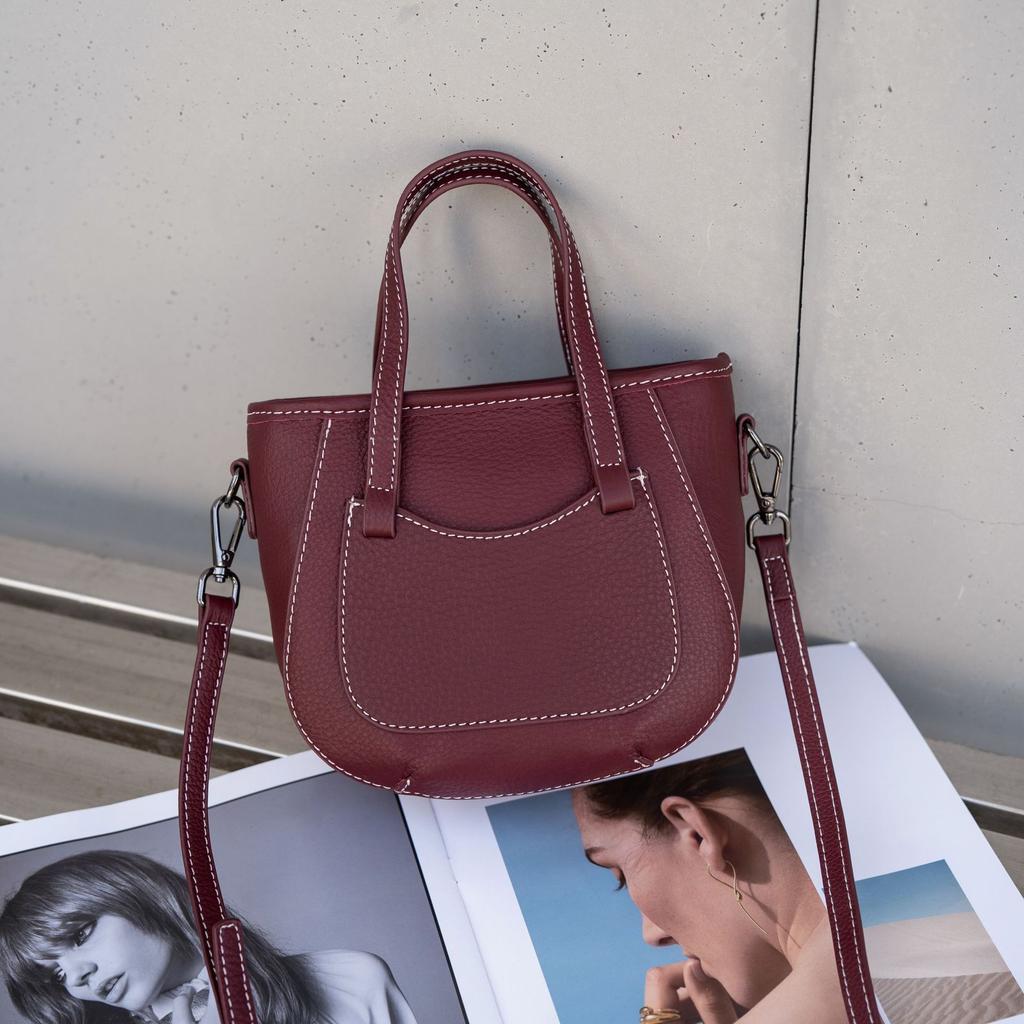 Cowhide Bag Crossbody Cross Shell Bag Popular Sweet Lady Shoulder Practical Portable Leather Bag Soft Leather Bag