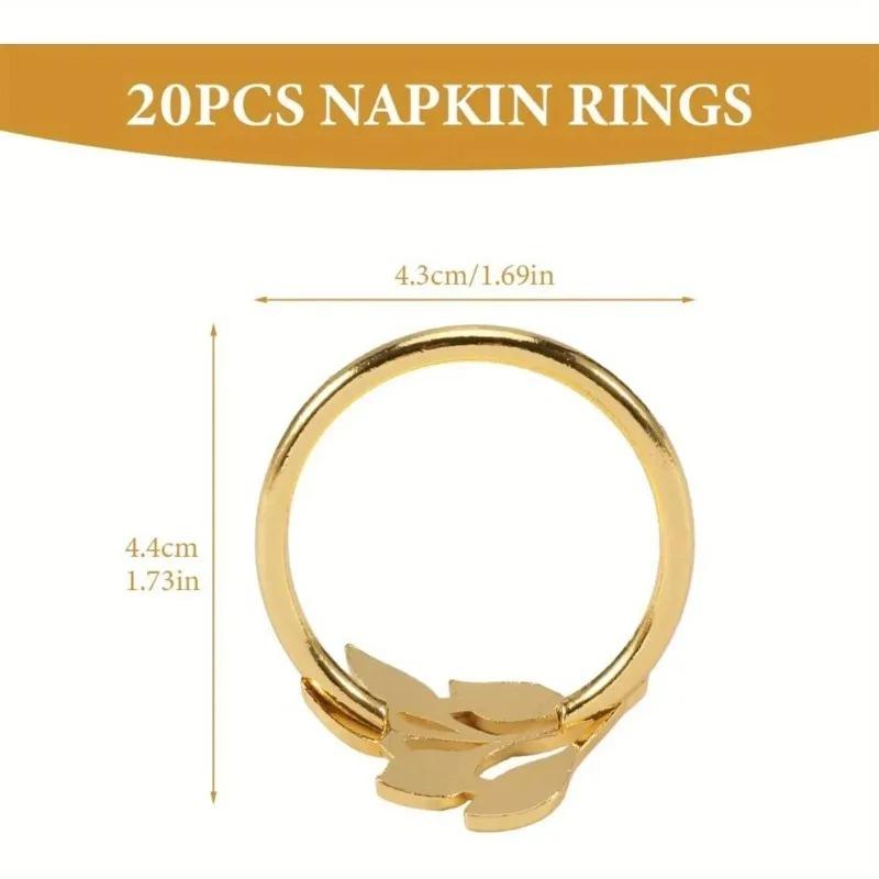 1-12PCS Gold Alloy Napkin Rings Reusable Smooth Edge Easy Clean Table Decoration for Wedding Party Holiday Dinner Banquet