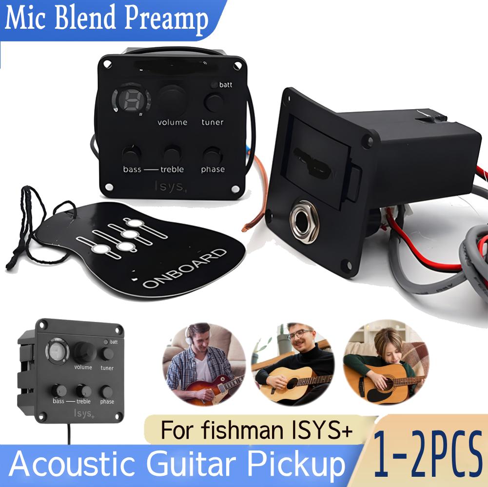 1-2PCS Acoustic Guitar Pickup Onboard Preamps Piezo Pickup for Fishman ISYS+ Classic Acoustic Guitar EQ Tuner Piezo Pickup