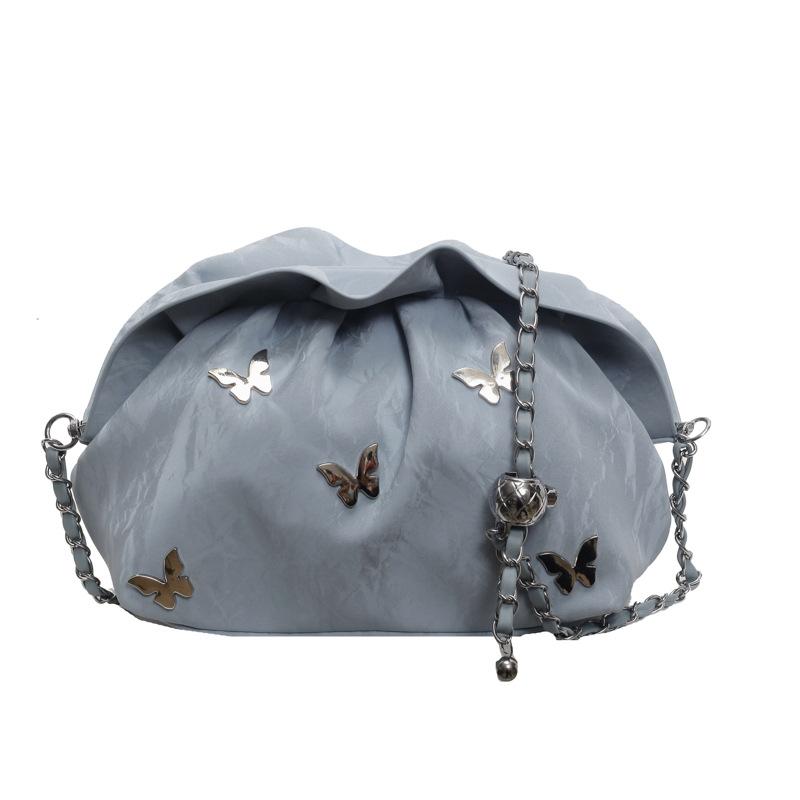 

Сумка Премиум Универсальная Сумка-ведро Лето 2025 Новый Нишевый Дизайн Цепочка Кроссбоди Складная Сумка Женская синий