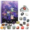 Christmas Advent Calendar With 24 Natural Crystal Agate Stones Minerals Fossils Surprise Blind Box For Kids Geological Learning Collection