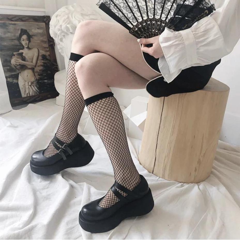 Ladies Sexy Mesh Fishnet Stockings Thigh Stockings Black Tube Socks Lolita Socks Bow Stockings Women Socks Socks Stockings Sexy