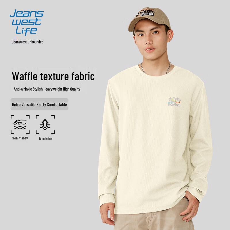 JEANSWEST LIFE Men s Waffle Knit Long Sleeve T-Shirt 2XL