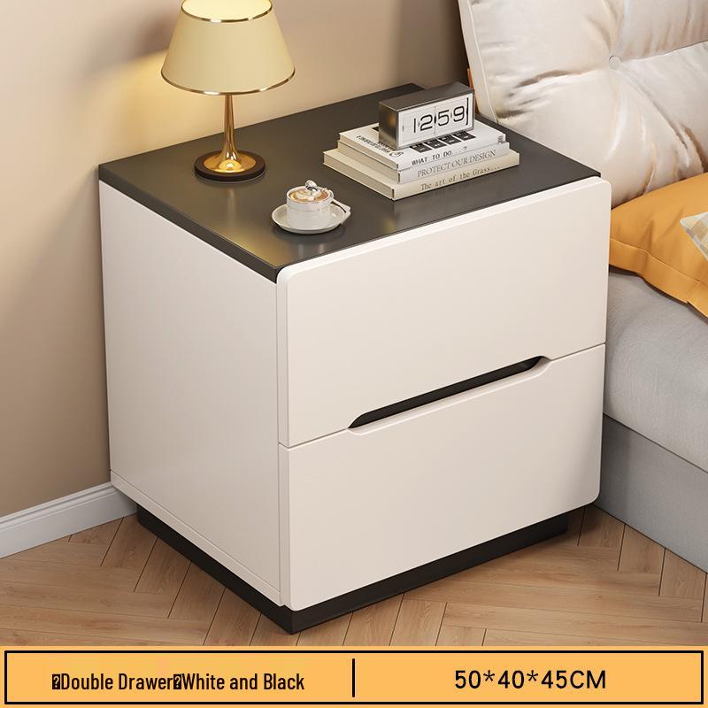 Luxury Nordic Bedside Table with Multi-Layer Shelves and Storage Drawers