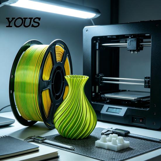 3D Printing Material Printer PLA Filament 1.75mm, Silk Golden Green Dual 1.75mm Color Filament, 1Kg Spool for Projects