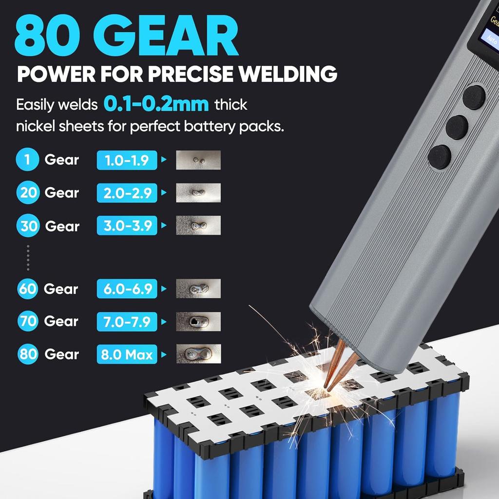 Tragbares Punktschweißgerät 2200mAh Handheld-Punktschweißmaschine Aluminiumlegierung Miniatur-Schweißmaschine für Zuhause