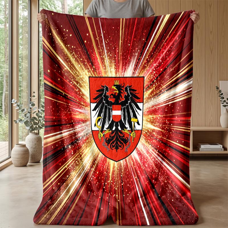 Österreich Fußball Bedruckte Flanelldecke Hautfreundlich Warm Dekorativer Überwurf für Innen Couch Bett Tägliche Nutzung