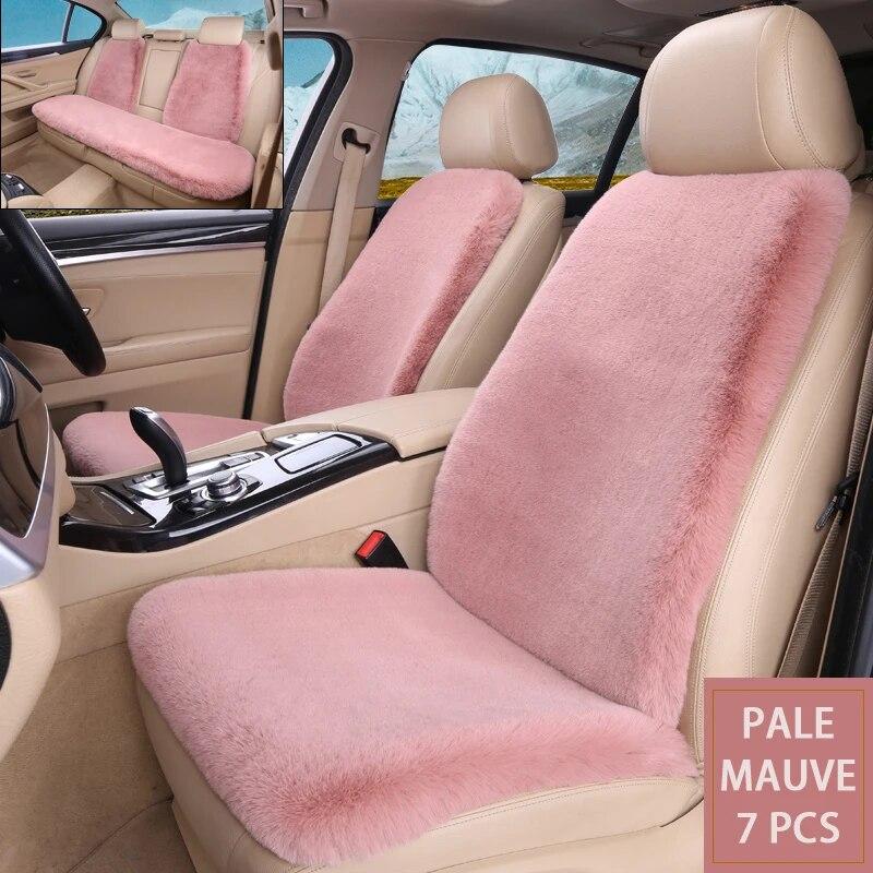 

Универсальный размер, плюшевый меховой чехол для автомобильного сиденья, чехол для салона автомобиля, передняя и задняя подушка автомобиля, 5 защитных подушек для сидений 7-pcs pale mauve