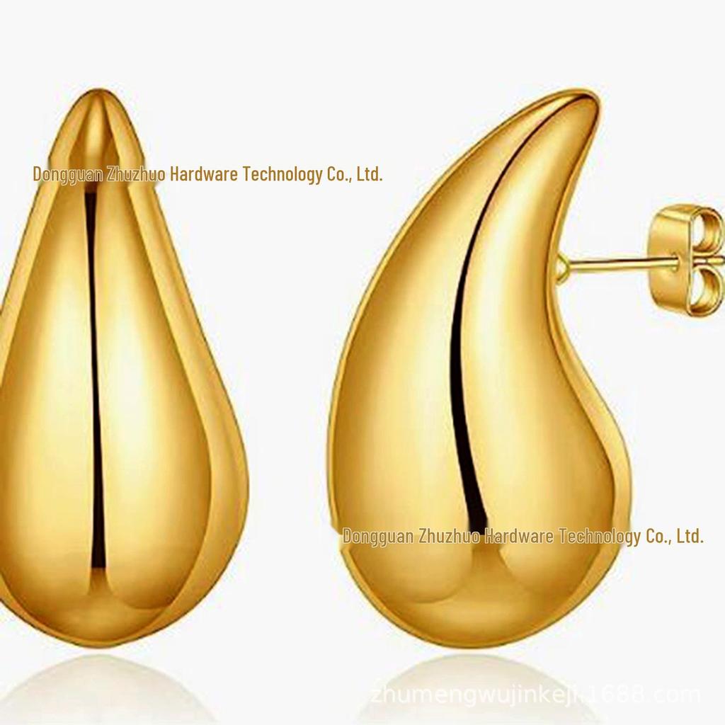 2023 Trendy Stainless Steel Water Drop Earrings - Smooth, Stylish Studs for a Cool, Spicy Look