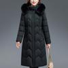 Fashion Winter Jackets Woman Long Parkas Hooded Faux Fur Collar Thick Warm Casual Middle Age Women's Coats