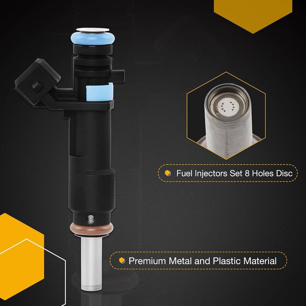 Fuel Injector Set 4Pcs 8Holes, Compatible with 2011-2016 Chevrolet Cruze Sonic Cruze Limited 1.8L L4 Engine, Replace# FJ1153 25185231