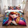 3pcs Anna Inspired Printed Bedding Set, Soft and Comfortable Quilt Cover for Bedroom, Guest Room (1 Duvet Cover + 2 Pillowcases, Pillow Core Not