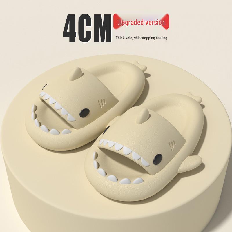 4cm Thick Sole Shark Slippers: Fun Cartoon EVA Slippers for Women, Men & Kids - Unique Stepping Sensation