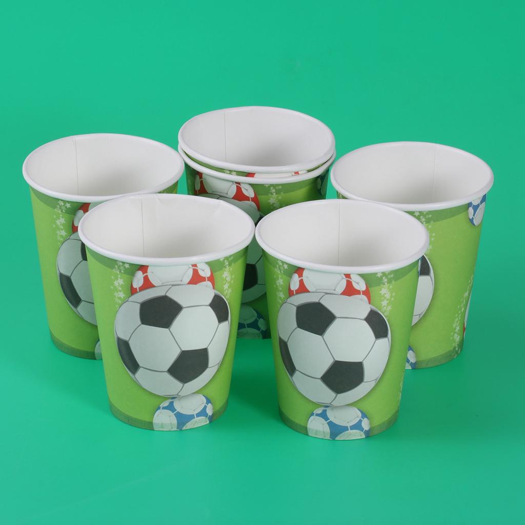6 PCS 9 fl oz Disposable Cups Soccer Paper Water Beverage Cups for ...