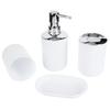4Pcs Set Bathroom Kit Accessory Plastic Lotion Bottle Storage Cup Rinse Cup Soap Dish