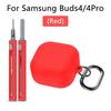 Anti-fall Bluetooth Headphone Cover with Keychain Charging Box Sleeve for Samsung Buds 4/4 Pro