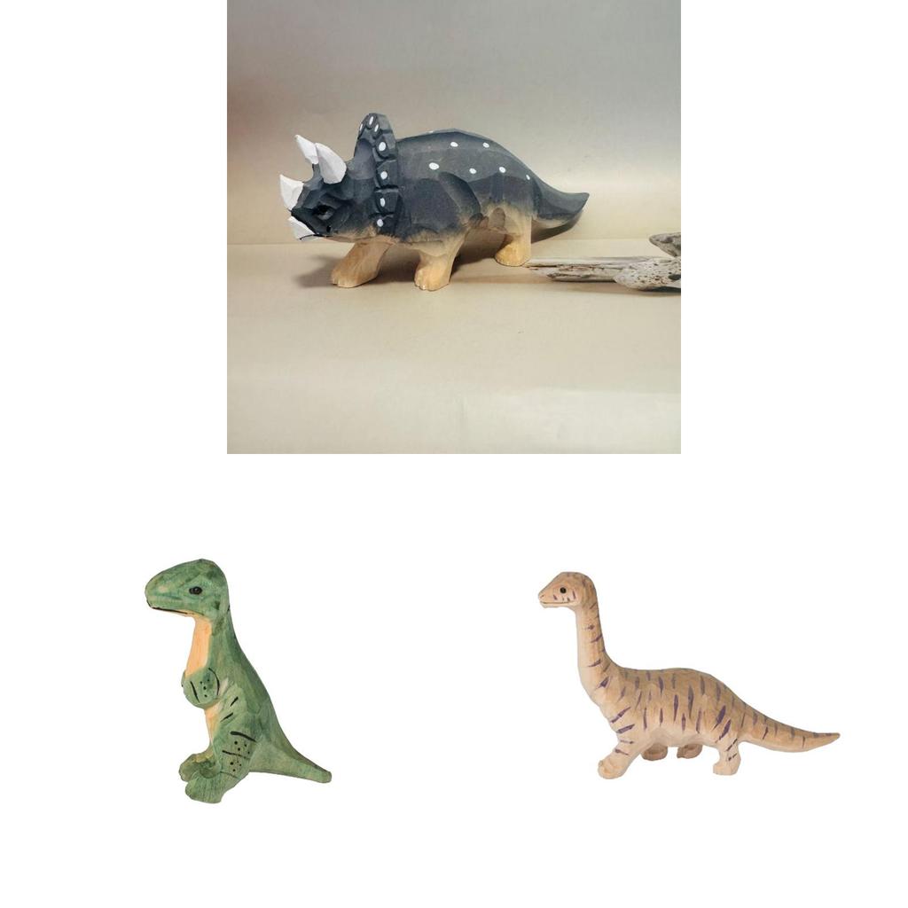 Wooden Dinosaur Craft Decor Trex Triceratops For Party Gift And Memorabilia