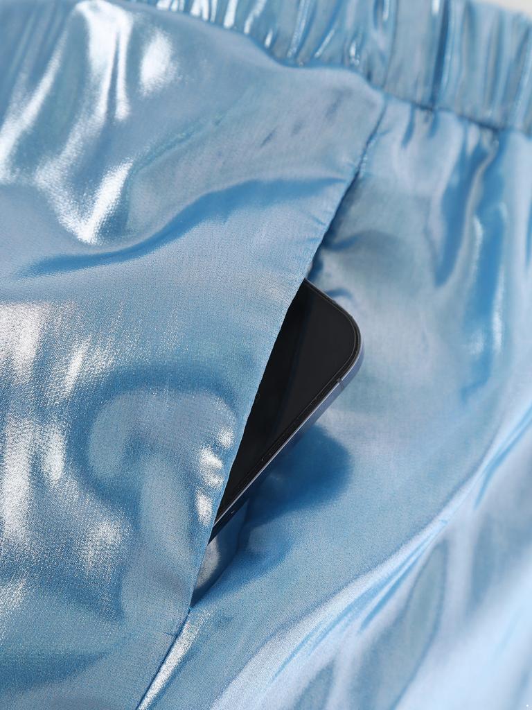 Shorts Boxer Brillants pour Homme Ceinture Élastique Design Poche Latérale Coupe Ample Shorts de Plage Brillants Vêtements d'Intérieur
