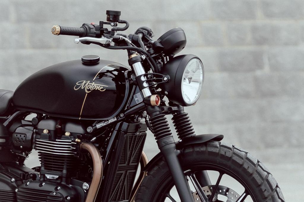 Motone Turn Signal Aluminum Billet Black/Brass M10 General Purpose Bullet Type E Mark Certification 2 Pieces XNM003