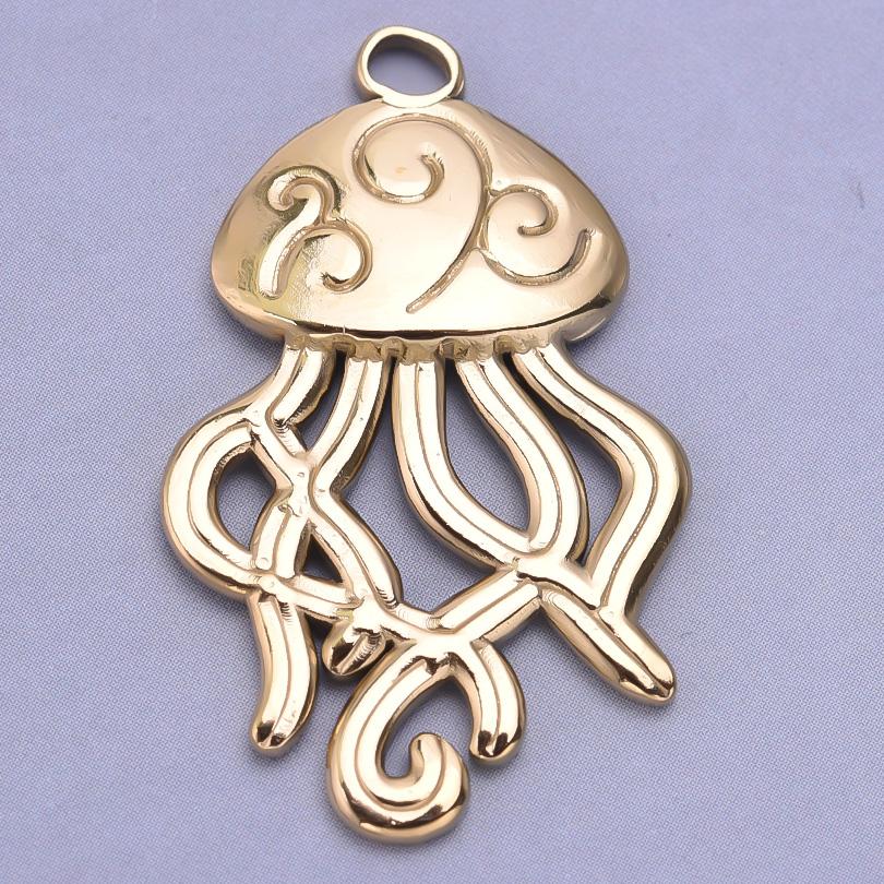 6pcs Ocean Series Sea Wave Fish Tail Shell Pendant Animal Octopus Elephant Stainless Steel Charms For Jewelry Making Accessories