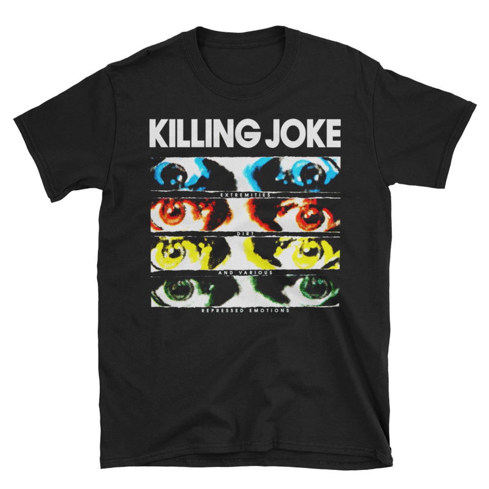 Killing Joke T shirt, Sisters of Mercy, Bauhaus, Siouxsie and the Banshees, Death Cult, Goth, Post-Punk S