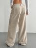 European American Loose Wide-Leg Women's Casual Pants with Pockets