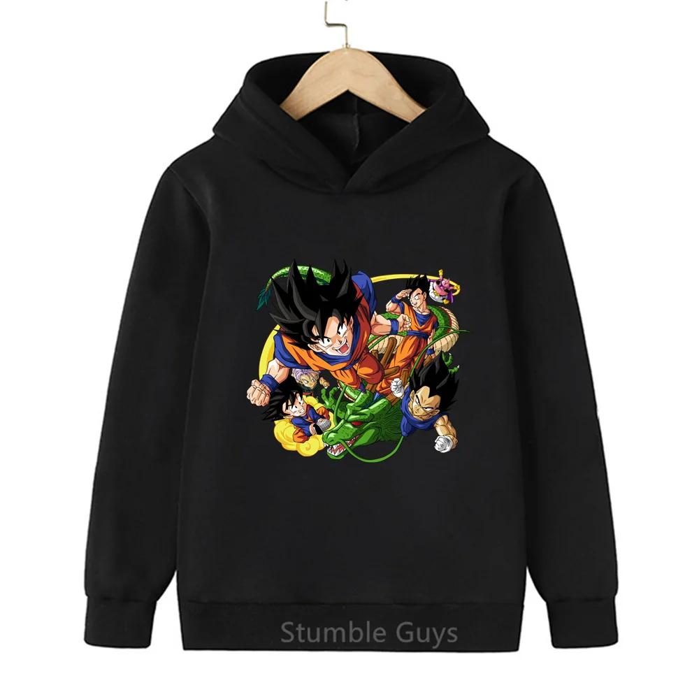 Boys DBZ Hoodie Spring Autumn Goku Vegeta Super Saiyan Kakarot Girls Clothes Sweatshirt