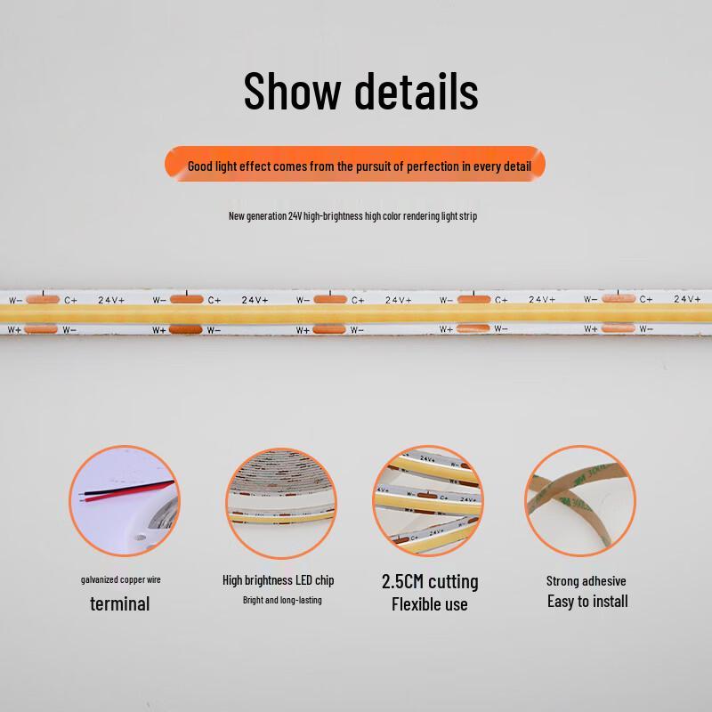 OEINGCOB Self-Adhesive Dual Color Temperature LED Strip Light