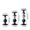 Black and Silver Two-Tone Metal Candlesticks, Set of 3 Modern Column Candlesticks for Centerpiece Home Decor