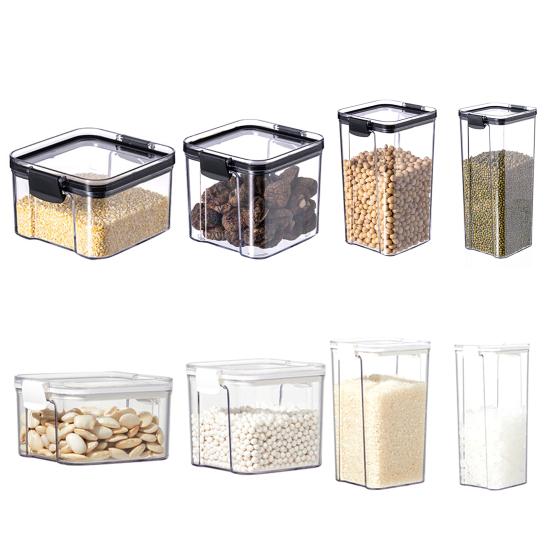 Uzavřená plechovka Transparentní velkokapacitní PP viditelná nádoba na skladování potravin pro domácnost