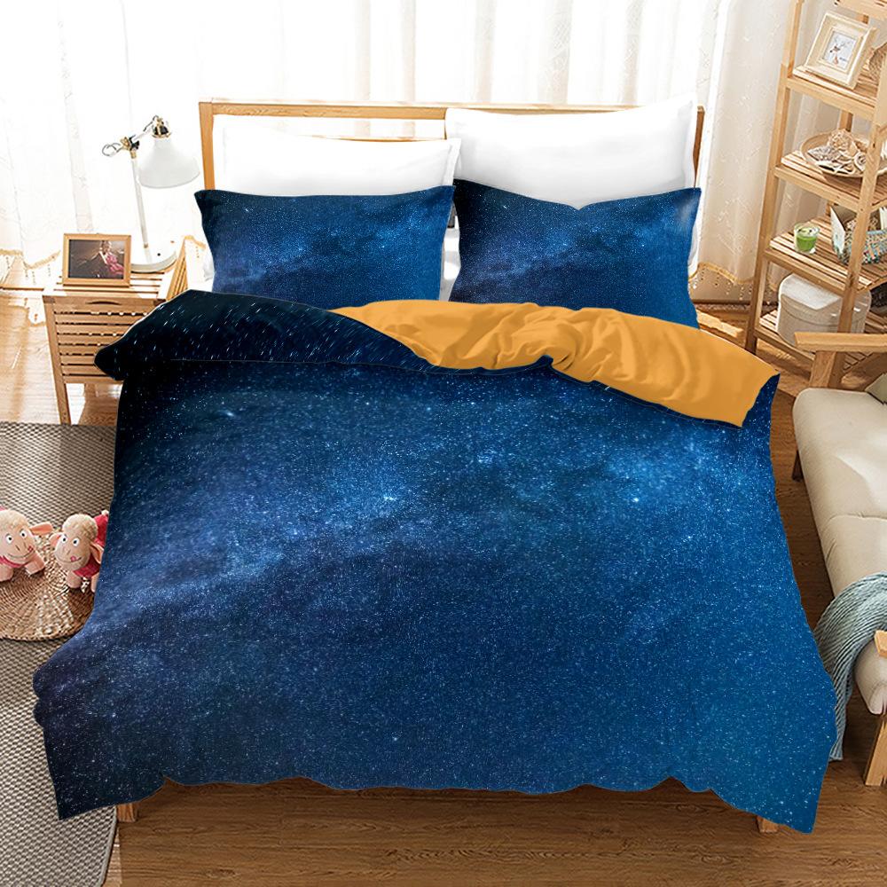 Hot New Western Galaxy Bedding Set Cotton Winter Duvet Cover Sets Reactive Printing Kids Adult Bedding Sets Dropshpping