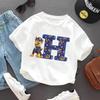 PAW Patrol Child Short Sleeve T-shirt Cartoon Chase A-Z Print Cotton Tees Girls Summer Casual Round Neck Tops Kids Birthday Gift