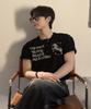 Eontaiteulseoul Unicorn Henley Neck Crop Short Sleeve Black