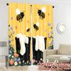 2pcs, 2D FLAT PRINTING Curtains (Without Rod) BeeHaven Contemporary Popular Curtains Fabric Curtains Room Decor Decorative for