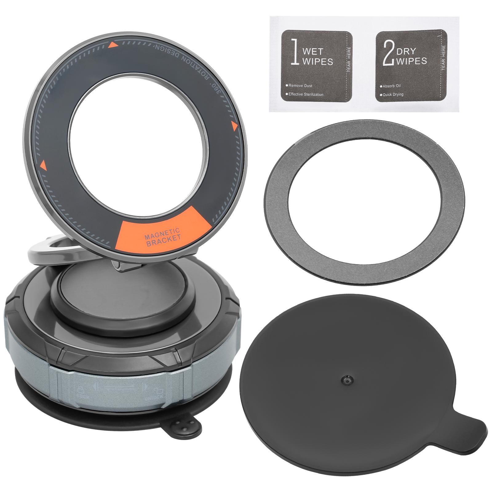 

Регулируемый на 360° магнитный держатель для телефона, складной на 180°, вакуумный присосочный магнитный держатель для телефона, обновленный магнит N52, автомобильный держатель для смартфона