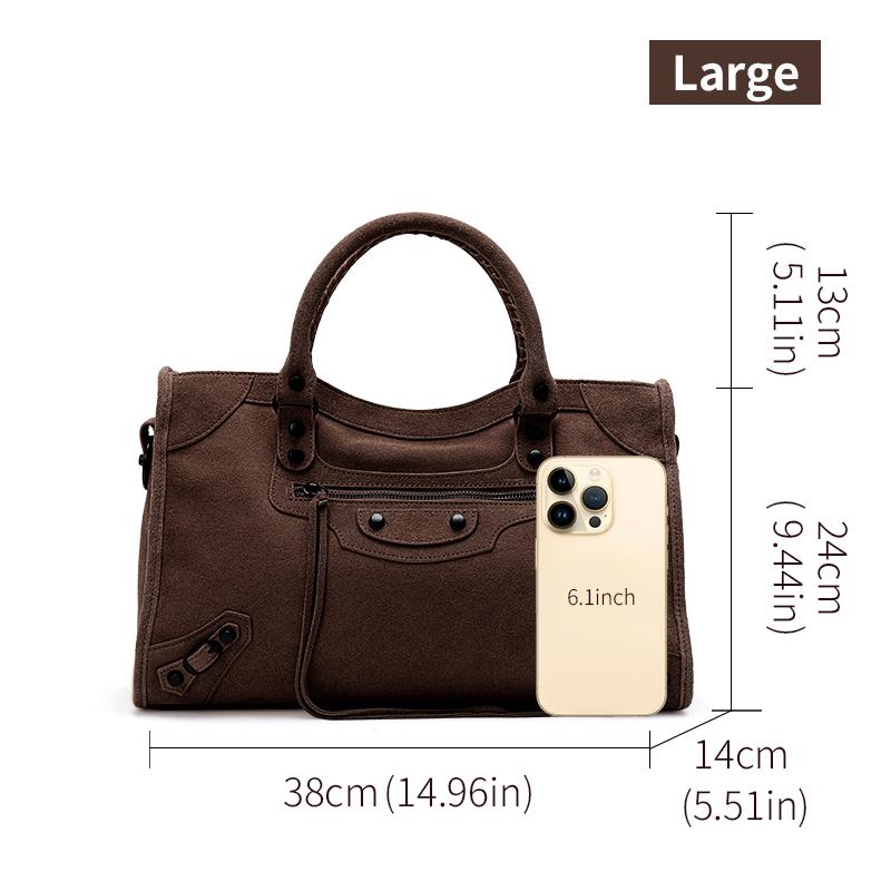 Brun Koskinn Toteväska – Vintage Mockaskinnfinish, Rymlig och Snygg för Vardagsbruk