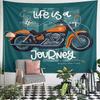 Life Is a Journey Vintage Motorcycle Tapestry Wall Hanging Retro Biker Art Decor for Bedroom Man Cave Living Room Gift