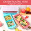 2 Pack Silicone Freezer Tray with Lid Soup Freezer Container Mold Ice Cube Tray for Meal Prep and Freezing Soup Stew Sauce Oven