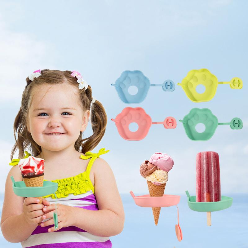Silicone Popsicle Holders For Kids, Mess-Free Frozen Treats Holder With Straw, Mess Free Ice Cream Cone Holders For Kids