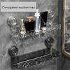 Bathroom Storage Rack with Powerful Suction Easy to Install Waterproof Bathroom Shelf Suitable for Small Spaces