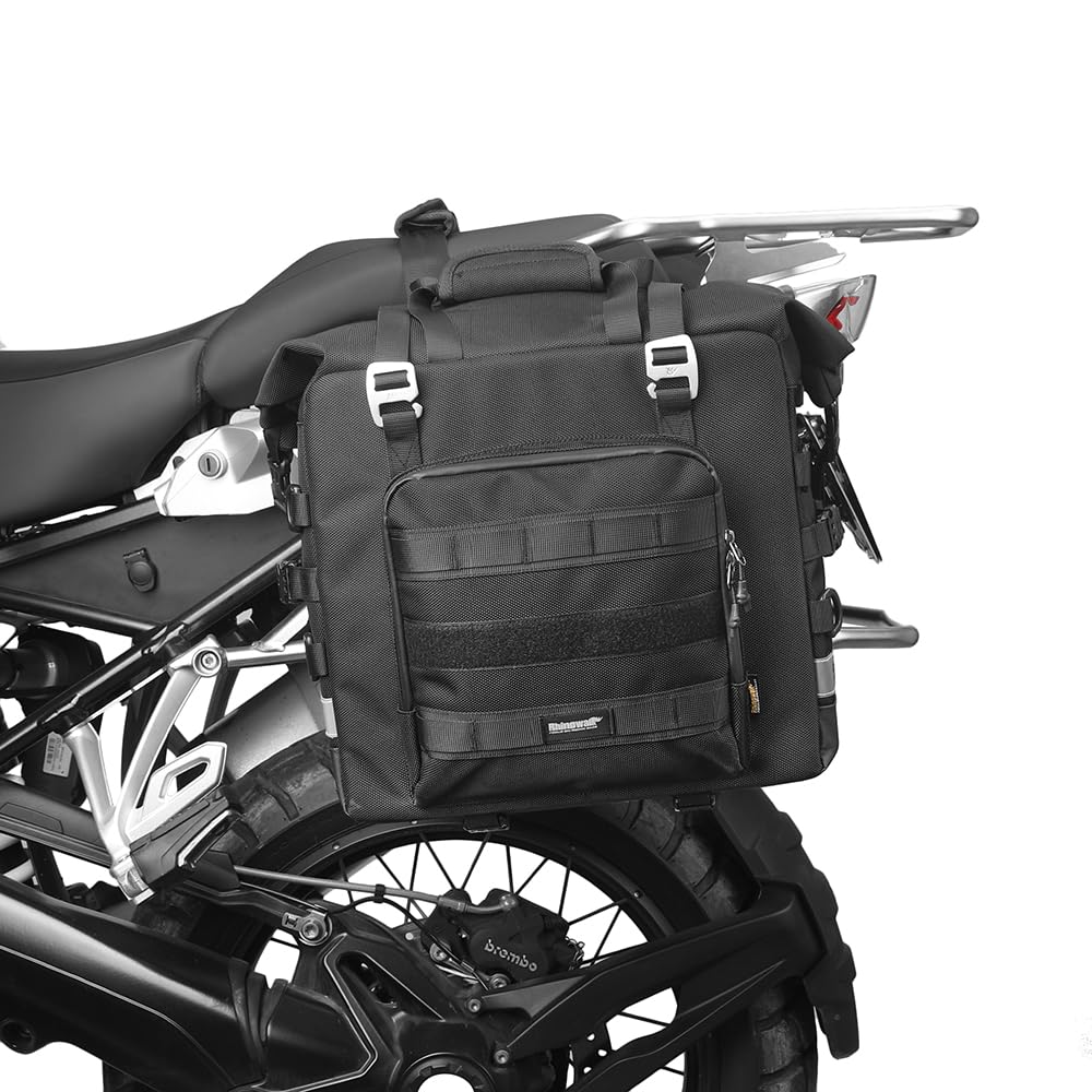 Rhinowalk Motorcycle Waterproof Motorcycle Side for All Adventures and Motorcycle Rack 1 Saddlebags, Packs, Quick-Release Bags, 25L, Sports, (Black,